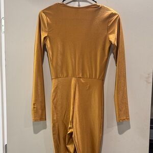 Elegant Gold Long Sleeve Jumpsuit